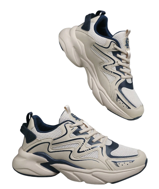 Men’s Casual Chunky Sneakers | Breathable Mesh Lace-Up Shoes, Durable Rubber Sole, Large Size Trainers